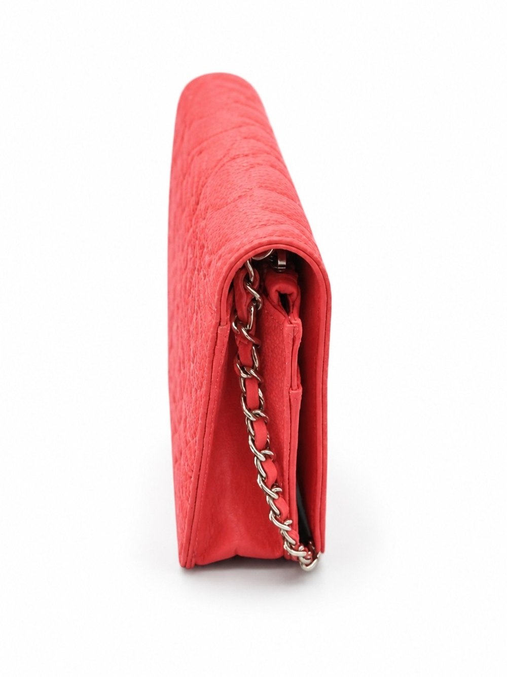 CHANEL Coral Caviar Leather, Camellia-Embossed Mini Cross Body Wallet - Picture 3 of 12
